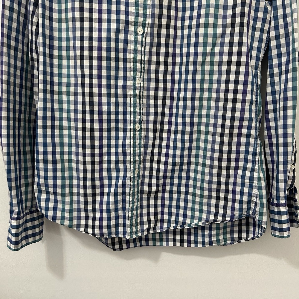 J. Press Men's Large Green Blue Plaid Shirt Career Casual Long Sleeve Button - Picture 2 of 11